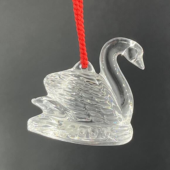 Waterford Crystal Glass Ornament 12 Days of Christmas Seven Swans 2001 7th - Picture 9 of 10